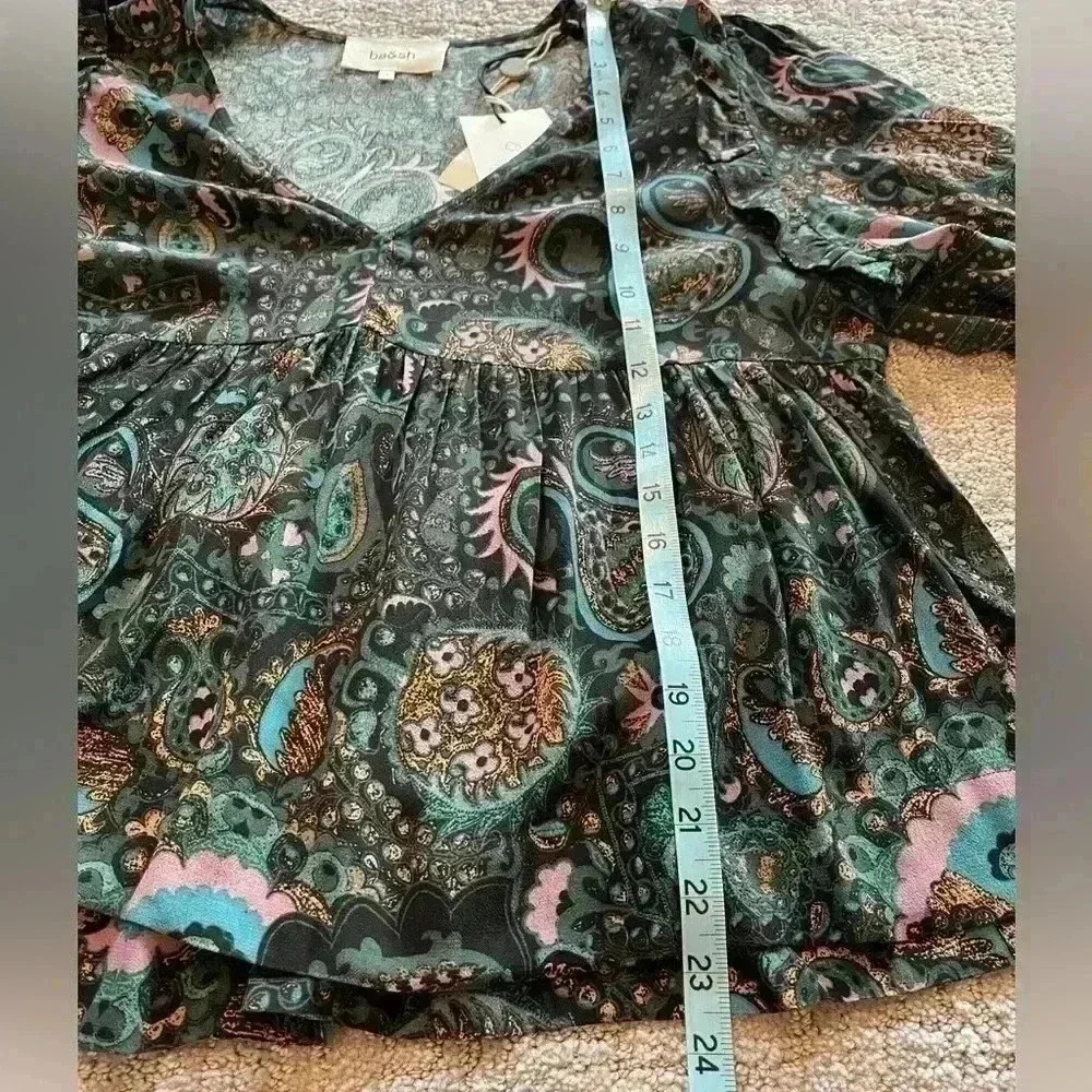 NWT ba&sh Multicolor Paisley Blouse - Picture 11 of 16